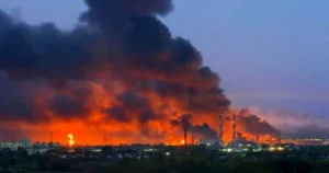 Пожежа на хімічному заводі в Росії після атак дронів
