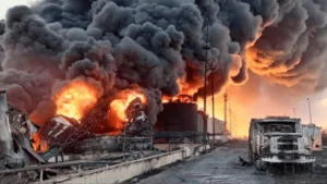 Пожежа на обєктах Укрнафти після триденних атак Росії