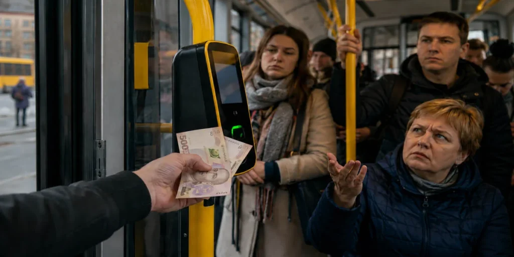 Пасажири оплачують проїзд у київському транспорті перед підвищенням тарифів